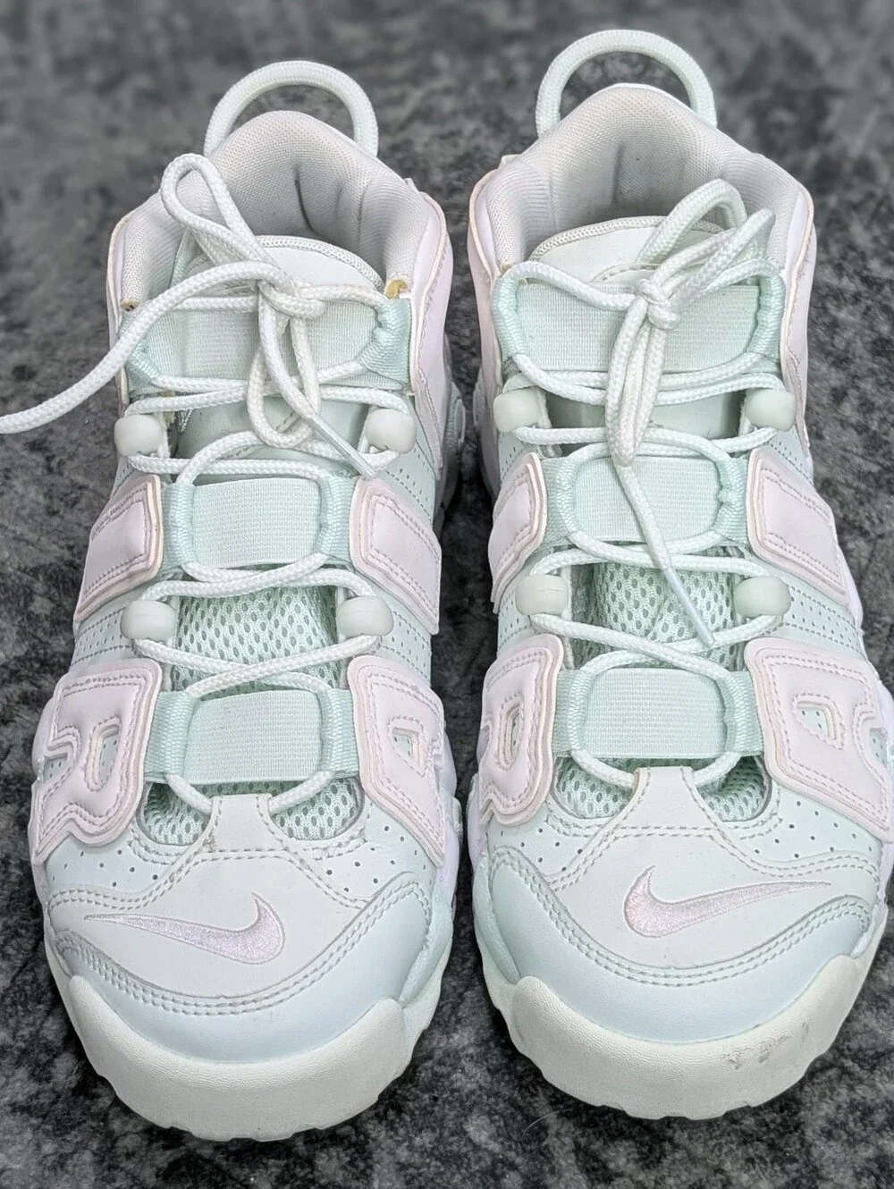 Nike Air More Uptempo Barely Green 2017 Women's Size 7.5 Mint Teal Sneakers